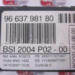 BSI 2004 P02-00 VALEO PSA 9663798180