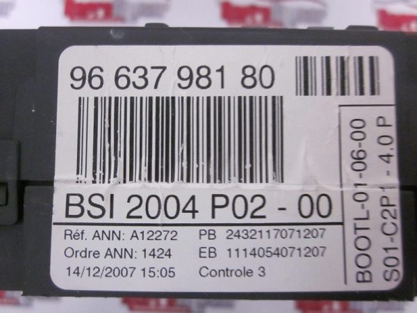 BSI 2004 P02-00 VALEO PSA 9663798180