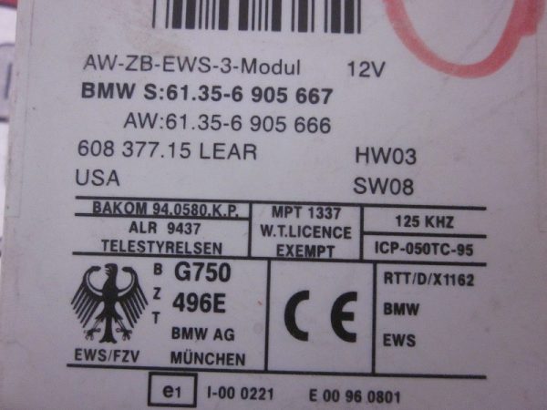 EWS 3 BMW S 61.35-6 905 667