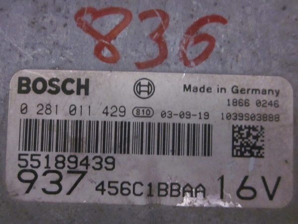 ECU BOSCH 0281011429 / 55189439 / 937 456C1BBAA 16V