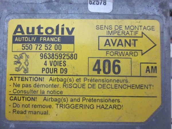 UNIDAD AIRBAG AUTOLIV PEUGEOT 550537500 / 9630550780