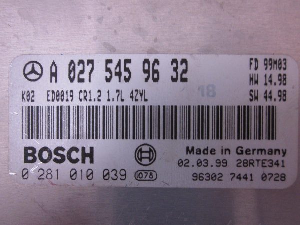 ECU BOSCH MERCEDES 0281010039 / A0275459632