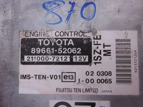 ECU TOYOTA 89661-52062 / 211000-7212