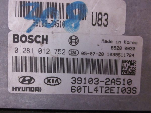 ECU BOSCH HYUNDAI 0281012752 / 39103-2A510 / 60TL4T2EI03S