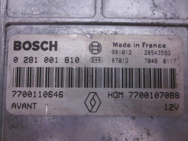 ECU BOSCH RENAULT 0281001810 / 7700110646