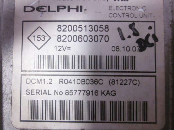 ECU DELPHI DACIA 8200513058 / R0410B036C