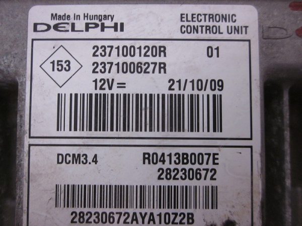 ECU DELPHI RENAULT 237100120R / R0413B007E