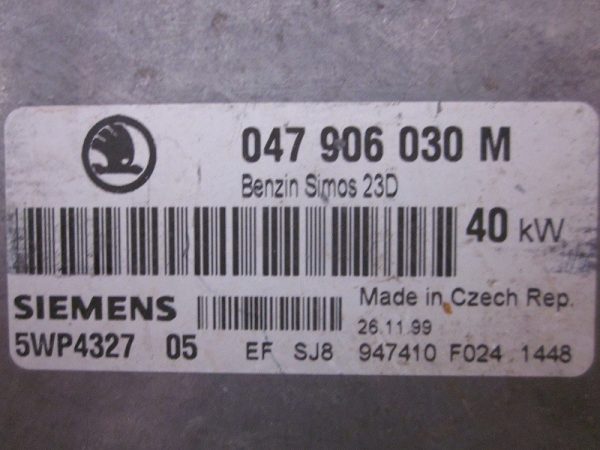 ECU SIEMENS SKODA 5WP432705 / 047906030 M