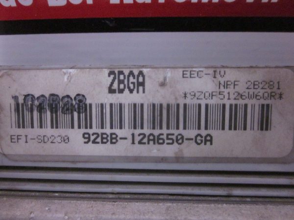 ECU FORD EFI-SD230 2BGA / 92BB-12A650-GA