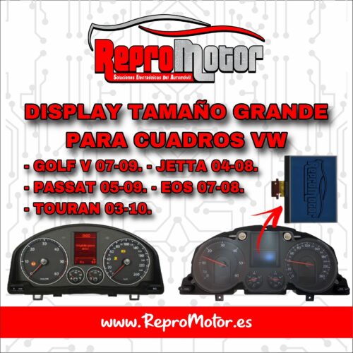PANTALLA DISPLAY LCD TAMAÑO GRANDE CUADRO INSTRUMENTOS VW GOLF, TOURAN, PASSAT, JETTA Y EOS