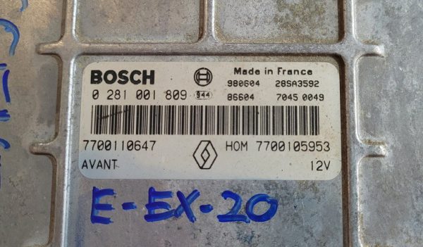 ECU BOSCH RENAULT 0281001809 / HOM 7700105953 / 7700110647