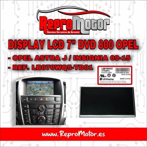 PANTALLA DISPLAY LCD DE NAVEGADOR PARA OPEL INSIGNIA DVD800 y DVD600