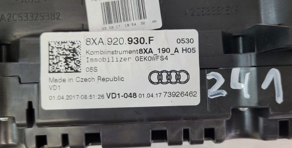 CUADRO INSTRUMENTOS VDO AUDI 8XA920930F / VD1-048